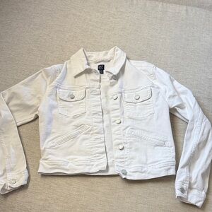 GAP Women's White Cropped Jean Jacket